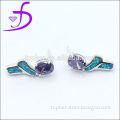 Factory direct sale fancy 925 silver opal stone earring